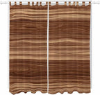 Brown Western Living Room Curtains 96 Inch Length, Window Curtains Tab Top, Vintage Farmhouse Wood Barn Door Light Filtering Window Treatments Drapes 52"x96" 2 Panel