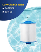 ZOTEE Spa & Pool Filter Cartridge Replacement for Unicel 6CH-26, PTL25W-SV, and Filbur FC-0310, 2 Packs