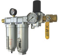 3/4" NPT Industrial (3-Stage) Oil, Moisture Vapor Removing Coalescing Filter and in Line Desiccant Air Dryer and Air Pressure Regulator for Compressed Air Lines