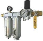 1/2" NPT Industrial (3-Stage) Oil, Moisture Vapor Removing Coalescing Filter and in Line Desiccant Air Dryer and Air Pressure Regulator for Compressed Air Lines