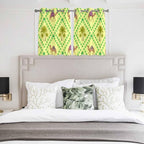2 Panel Kitchen Cafe Curtains, Desert Sand Camels Sunlight Filtering Nature Air Through, Window Decor Tier Curtains for Living Room 104W x 52L inch Palm Trees Tropical Plants Polka Dot Yellow