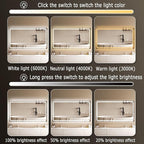 Backlit LED Illuminated Bathroom Mirror with LED Lights, Lighted Bathroom Makeup Wall Mounted Mirror with Demister Pad, Sensor Touch Switch, Horizontal/Vertical(A,H50*W70CM/H19.6*W27.5IN)