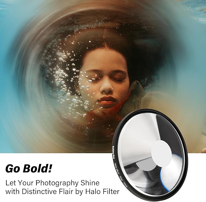 Walking Way 72MM Whirlpool Camera Effects Filter, Tunnel Vision Spiral Halo Prism Lens Filter with Vortex and Circular Halo Frame Effect for Camera Lens