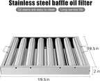 Hood Filters 19.5W x 19.5H Inch 430 Stainless Steel Pack of 6, 7 Grooves Commercial Hood Filters, Commercial Kitchen Range Hood Filter for Grease Rated Commercial Kitchen Exhaust Hoods