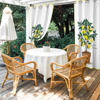 Lemons Outdoor Curtains for Patio Summer Fruit Lemon Tree Waterproof Outside Curtains with Grommet Top Weatherproof Curtain for Cabana Pergola Gazebo, 1 Panel, 54" W x 84" L