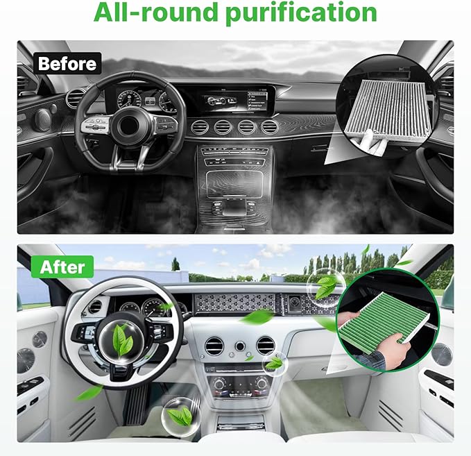 Engine+Cabin Air Filters Fit for Avalon 19-22, Camry 18-22, Highlander 20-26, RAV4 19-25, ES350 19-25 (Not Fit Hybrid) Engine Air Filter Replace Cabin Air Filter Accessories# CA12377 CF12157