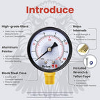 2-inch Pool Filter Pressure Gauge,60PSI, 1/4" NPT (Dry Lower 0-200PSI)
