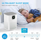 Air Purifiers for Bedroom, Honeyuan H13 HEPA Air Purifier for Home Large Room 1095 sqft, Air purifiers with 360°Air Intake, 3 Fan Speeds, 3-Stage Filtration, White