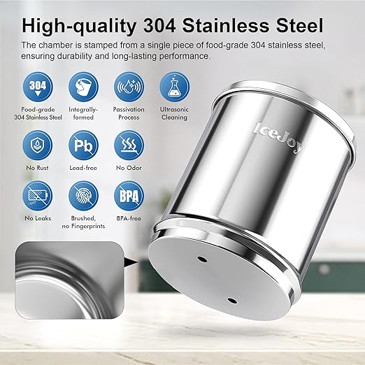 IceJoy Ultra-Filtration Gravity Water Filter System, Stainless Steel Countertop Purifier, NSF/ANSI 42 Certified, 2.25G Carbon Block