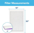 Filtrete 14x30x1 AC Furnace Air Filter, MERV 12, MPR 1500, CERTIFIED asthma & allergy friendly, 3 Month Pleated 1-Inch Electrostatic Air Cleaning Filter, 2-Pack (Actual Size 13.81x29.81x0.78 in)