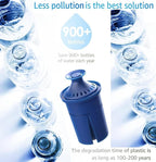 Elite Water Filter Lasting 6 Months-Efficient Long-Life Elite Filter, Replacement for Brita Pitcher Water Filter and Dispensers, Etc.,BPA FREE,3 Count(Blue)