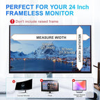 2Pack Magnetic 24 Inch Privacy Screen for Computer Monitor 16:9 Aspect Ratio, Hanging Removable Anti-Blue/Glare Protector Film, Anti Spy Desktop Security Private Filter 24in