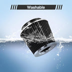 Universal Clamp On Air Intake Filter fits 3 In /3.5 In /4 In Three Different Size, Cone Air Intake Filter（Black）