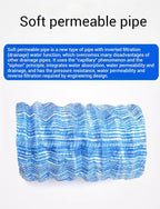 French Drain Pipe 3in Dia, 35m Perforated Fabric Drainage Solution for Lawn, Landscape, Yard, Sidewalk, Construction Sites - Soft Infiltration for Effective Water Management