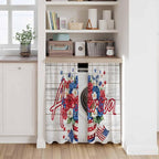 Independence Day Kitchen Curtains 45 Inch Long 2 Panel Set, Rod Pocket Window Treatment, 4 of July Rose Wooden Grain Vintage Light Filtering Panels Short Drapes for Bathroom Camper 42"W x 45"L