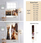Farm Horses Living Room Curtains 84 Inch Length, Window Curtains Tab Top, Farmhouse Barn Funny Animals Butterfly Light Filtering Window Treatments Drapes 52"x84" 2 Panel