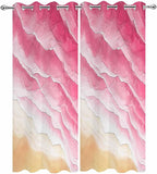 Ocean Outdoor Curtains for Patio Beach Waves Watercolor Abstract Gradient Pink Waterproof Outside Curtains with Grommet Top Weatherproof Curtain for Cabana Pergola Gazebo, 2 Pack, 54" W x 84" L