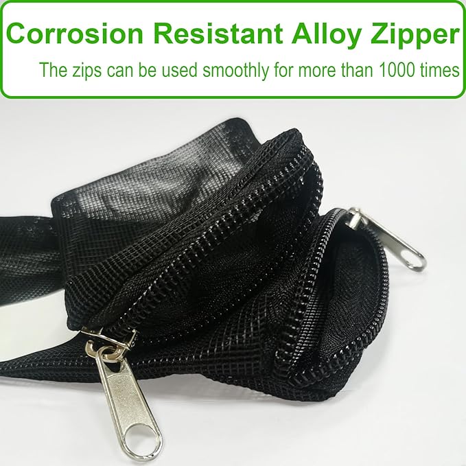 10 Pcs 3" x 8" Aquarium Filter Media Bags, Fish Tank Media Mesh Filter Net Bags for Activated Carbon, Ceramic Rings, Small Aquarium Ceramics Pouch Reusable Bags with Zipper, Black.