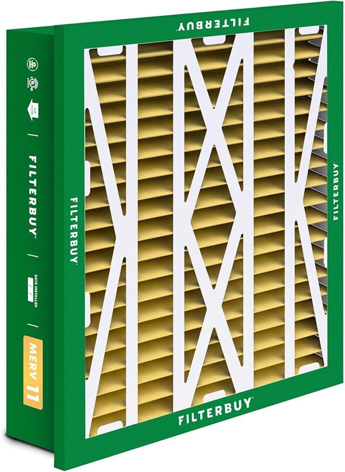 Filterbuy 20x25x5 Air Filter MERV 11 Superior Pet & Allergy Defense (3-Pack), Electrostatic Pleated HVAC AC Furnace Filters Replacement for Honeywell Return Grille (Actual Size: 18.38 x 23.38 x 3.69)