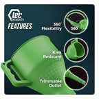 TEC Products FlexAll Long Flexible Funnels - Automotive Oil Funnel with Hose, Durable Nitrile Rubber for Oil Change, Transmission Funnel Fluid, Diesel, Fuel, Gas - Made in USA - Green (16 x 5 Inches)
