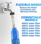 RV Inline/Marine Water Filter With Flexible Hose Protector, Reduce Bad Taste, Odors, Rust, Fluoride, Chlorine and Sediment in Drinking Water (1 Pack)