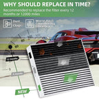 CF11966 Cabin Air Filter With Activated Carbon Compatible with Sierra 1500 2019-2023, Silverado 1500 2019-2023, Yukon 2021-2023, Equinox 2018-2023, Blazer 2019-2023 CP966, 6091C