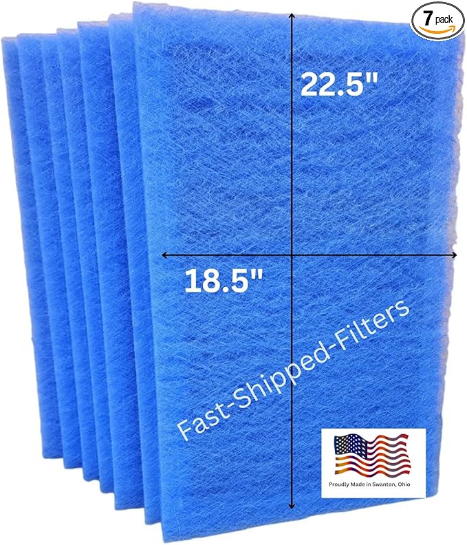 Fast-Shipped-Filters 7 Pack 20x25 Replacement Filter Pads Compatible with MicroPower Guard One Hour Air Cleaner Refill Blue (7, Blue, 20x25)