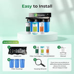 iSpring WGB31B-KSNC Whole House Water Filter System, SGS-Tested to Remove up to 94.4% of Chloramine, 3-Stage Filtration Reduces Heavy Metals, Lead, Chlorine, Sediment, VOC, 10” x 4.5” Filters