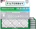 Filterbuy 23.5x23.5x1 Air Filter MERV 8 Essential Dust & Allergy Defense (6-Pack), Electrostatic Pleated HVAC AC Furnace Filters Replacement, Made in USA (Actual Size: 23.38 x 23.38 x 0.75)