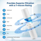 PUREPLUS 1 Micron 20" x 4.5" Whole House Sediment Home Water Filter Replacement Cartridge, Compatible with DGD-2501-20, AP810-2, P1-20BB, FP25B, FPMB-BB1-20, SDC-45-2001, 2 Pack
