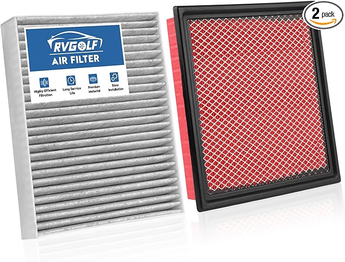 Engine+Cabin Air Filters Fit for 2014-2018 Chevrolet Silverado 1500＆GMC Sierra 1500, 2015-2020 Suburban Engine Air Filter Replacement Air Filter for My Car Accessories# CA8755A CF11809