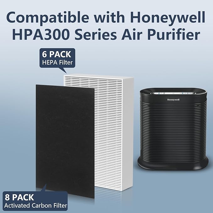 HPA300 Filter Replacement Compatible with Honeywell Air Purifier HPA300 HPA200 HPA100 and 5000 Series, Replace HRF-R3 HRF-R2 HRF-R1 6 Pack