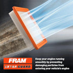 FRAM Extra Guard Rectangular Panel Engine Air Filter Replacement, Easy Install w/Advanced Engine Protection and Optimal Performance, CA12088