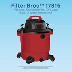 Filter Bros 17816 Red Stripe Replacement Fits Craftsman Shop Vacuums 5 Gal Plus