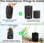 hygger Aquarium Sponge Filter 55-125 Gallon Fish Tank Filter for Breeding Fry Shrimp Snails Betta Air-Powered Filter with Reusable Biochemical Ball Spare Sponge Foam Filter