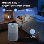 Air Purifiers for Home Large Room Up to 1680 Ft², Tailulu H13 HEPA Air Filter Cleaner, 360° Air Intake & Outlet,Smoke Dust Pollen,15dB Sleep Mode Air Purifiers for Bedroom Living Room, Kitchen, Office