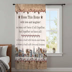 Farmhouse Sheer Curtains 63 Inch Length Country Star Barn Berry Brown Wood Plank Chiffon Curtain for Bedroom Living Room Light Filtering Rod Pocket Window Treatments Voile Curtains Drapes for Dining