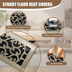 Floor Vents Register Ease Adjust 4X10 Inch Floor Air Vent Heavy Duty Walkable Steel Bronze Color Floor Register Vents Air Vent Cover for Home