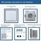 FFU HEPA H14-Filter Laminar Flow Hood Updated FanFilter Unit（Include HEPA Filter）100/ISO Class 5 Cleanroom/Laboratory/Cleanroom/Mushroom Room, Laminar Air Flow Hood(22.6"x22.6"110V)
