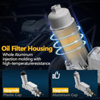 Full Aluminum Engine Oil Cooler 3.6 Oil Filter Housing Compatible with 2011-2023 Charger Challenger Caravan Journey Durango Avenger Town Country 200 300 Wrangl-er Grand Cherok-ee Ram