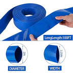 OCGIG 2" x 50 FT Pool Backwash Hose, Heavy-Duty Lay Flat Discharge PVC Hose, Weatherproof Burst Resistant for Swimming Pool Filter Pump, Water Transfer, Pool Drain, with 2 Clamps