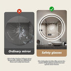 Wall Mirror for Bathroom, Wall Mounted Multifunction Bathroom Vanity Mirror with LED Lights and Demister Pad, 3-Color Dimmable LED Light, for Living Room and Bathroom(A,90cm/35.4in)