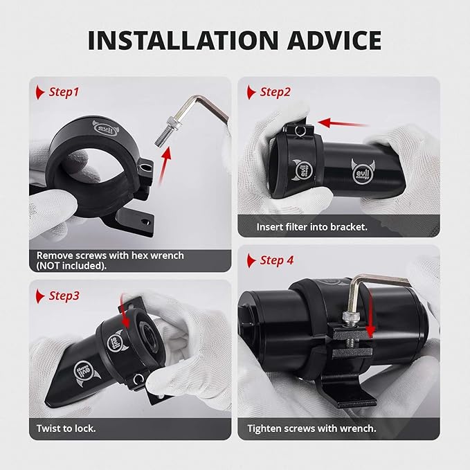 EVIL ENERGY 60MM Fuel Filter Mounting Bracket, Fuel Pump Clamp Holder 2PCS