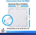 Filter King 17x20x2 Air Filter | 4-PACK | MERV 8 HVAC Pleated A/C Furnace Filters | MADE IN USA | Actual Size: 16.5 x 19.5 x 1.75"