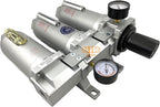 3/4" NPT SUPER DUTY Industrial Grade Filter Regulator Coalescing Desiccant Dryer System For Compressed Air Lines, Metal Bowls, Great For Paint Spray And Plasma Cutter (MANUAL DRAIN)