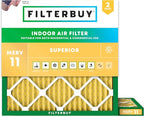 Filterbuy 11.25x11.25x1 Air Filter MERV 11 Superior Pet & Allergy Defense (2-Pack), Electrostatic Pleated HVAC AC Furnace Filters Replacement, Made in USA (Actual Size: 11.25 x 11.25 x 0.75)