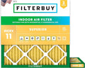 Filterbuy 25x25x1 Air Filter MERV 11 Superior Pet & Allergy Defense (2-Pack), Electrostatic Pleated HVAC AC Furnace Filters Replacement, Made in USA (Actual Size: 24.50 x 24.50 x 0.75)