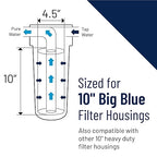Pentair Pentek R50-BB Big Blue Sediment Water Filter, 10-Inch, Whole House Pleated Polyester Filter Cartridge, 10" x 4.5", 50 Micron, Pack of 2