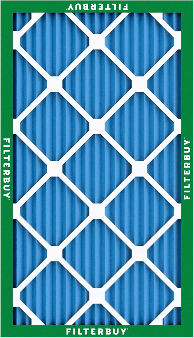 Filterbuy 8x20x1 Air Filter MERV 13 Optimal Smoke & Allergy Defense (6-Pack), Electrostatic Pleated HVAC AC Furnace Filters Replacement, Made in USA (Actual Size: 8.00 x 20.00 x 0.75)