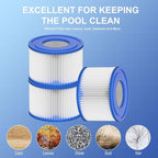 Type VI Hot Tub Filter Cartridge Compatible with Lay-Z-Spa, Coleman SaluSpa 90352E, 58323E, 58323 Swimming Pool Pump (12 Pack)